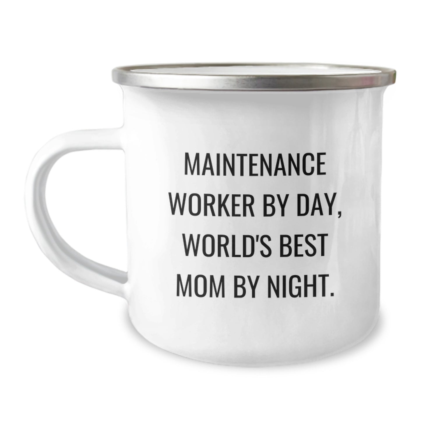Maintenance Worker Gifts by Friends, Funny Camping Mug for Birthday, 'Maintenance Worker By Day, World's Best Mom By Night.' - Image 1