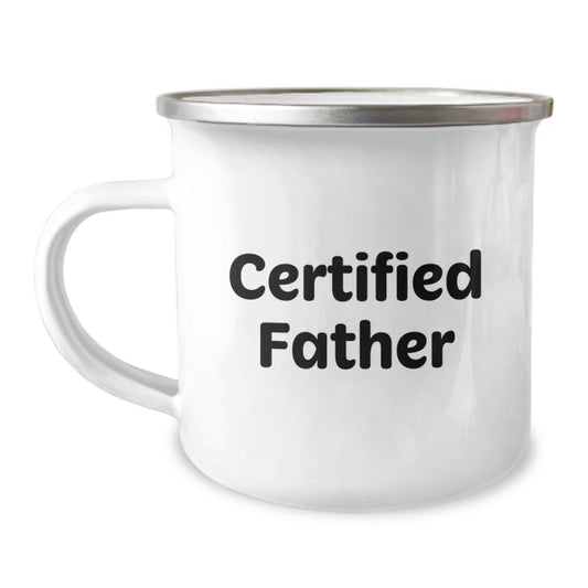 Funny Father Gifts Certified Dad Camping Mug for Men on Graduation, Gifts from Family, 'Dad, You're the Best Camping Buddy' - 12 oz Stainless Steel with Enamel Finish - Image 1