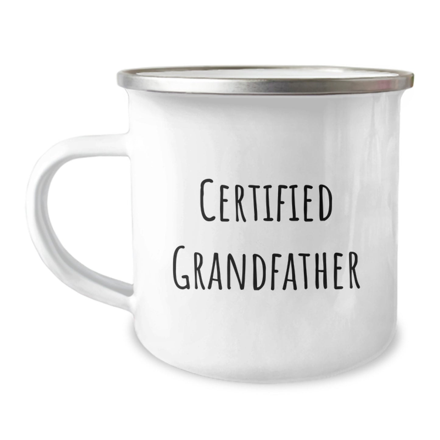 Funny Grandfather Camping Mug, Gifts from Grandpa, Graduation Unique Gifts for Grandfather, 'Certified Grandfather' Quote, 12 oz Stainless Steel - Image 1