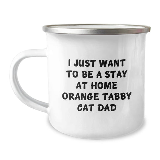 Funny Orange Tabby Cat Dad Gifts, Orange Tabby Cat Camping Mug, Graduation Unique Gifts from Men to Orange Tabby Cat Lovers - Image 1