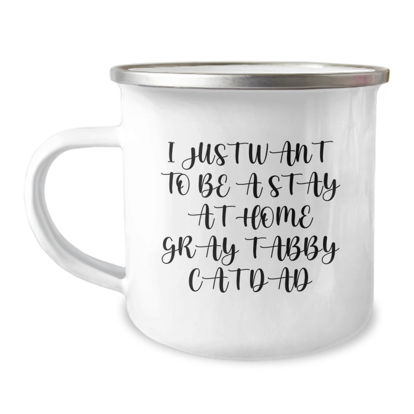 Gray Tabby Cat Gifts, Funny Camping Mug for Gray Tabby Cat Dad, Gifts from Friends for Graduation Unique Gifts - Image 1