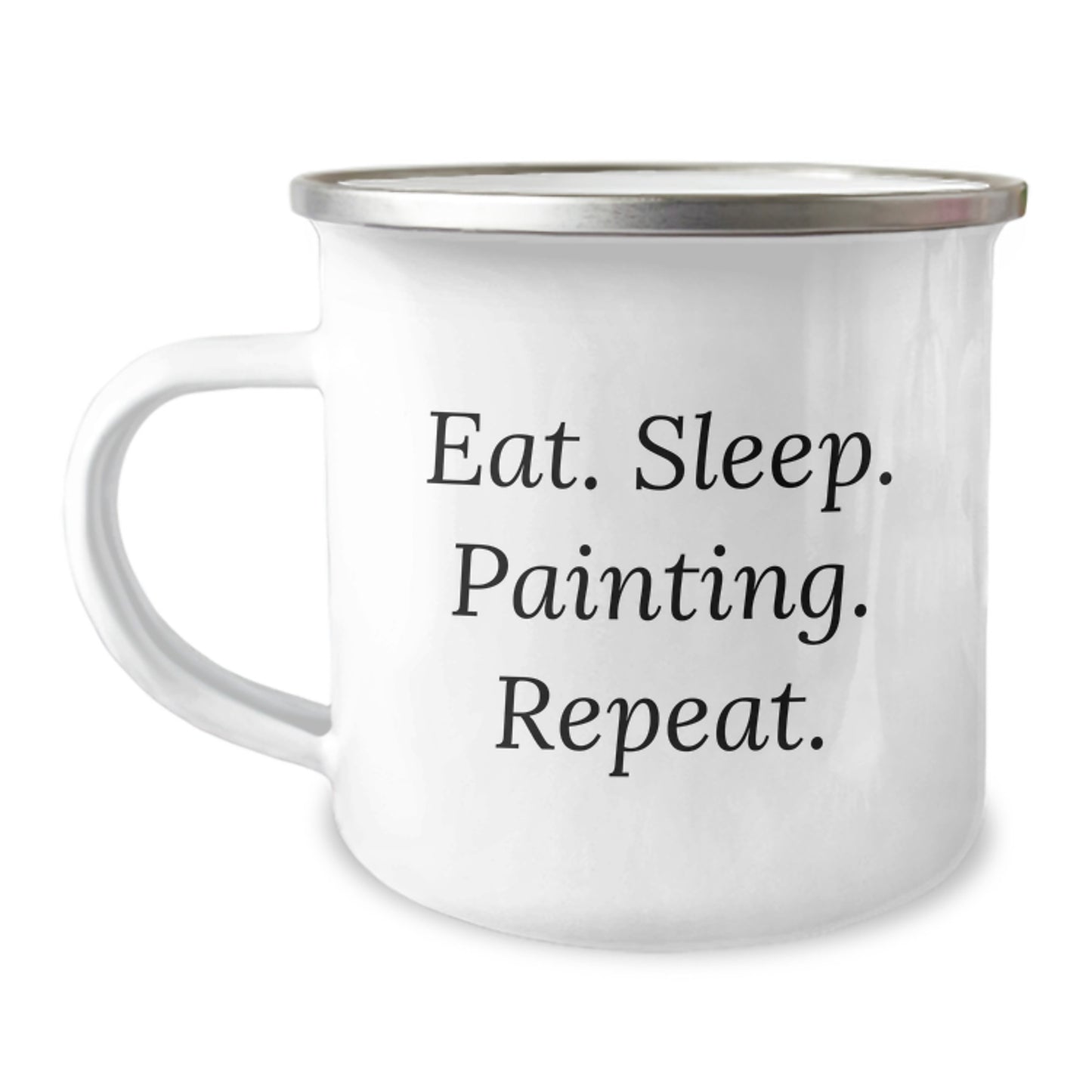 Funny Painting Gifts for Her, Eat. Sleep. Painting. Repeat., 12 oz Stainless Steel Camping Mug for Graduation, Gifts from Friends to Family - Image 1