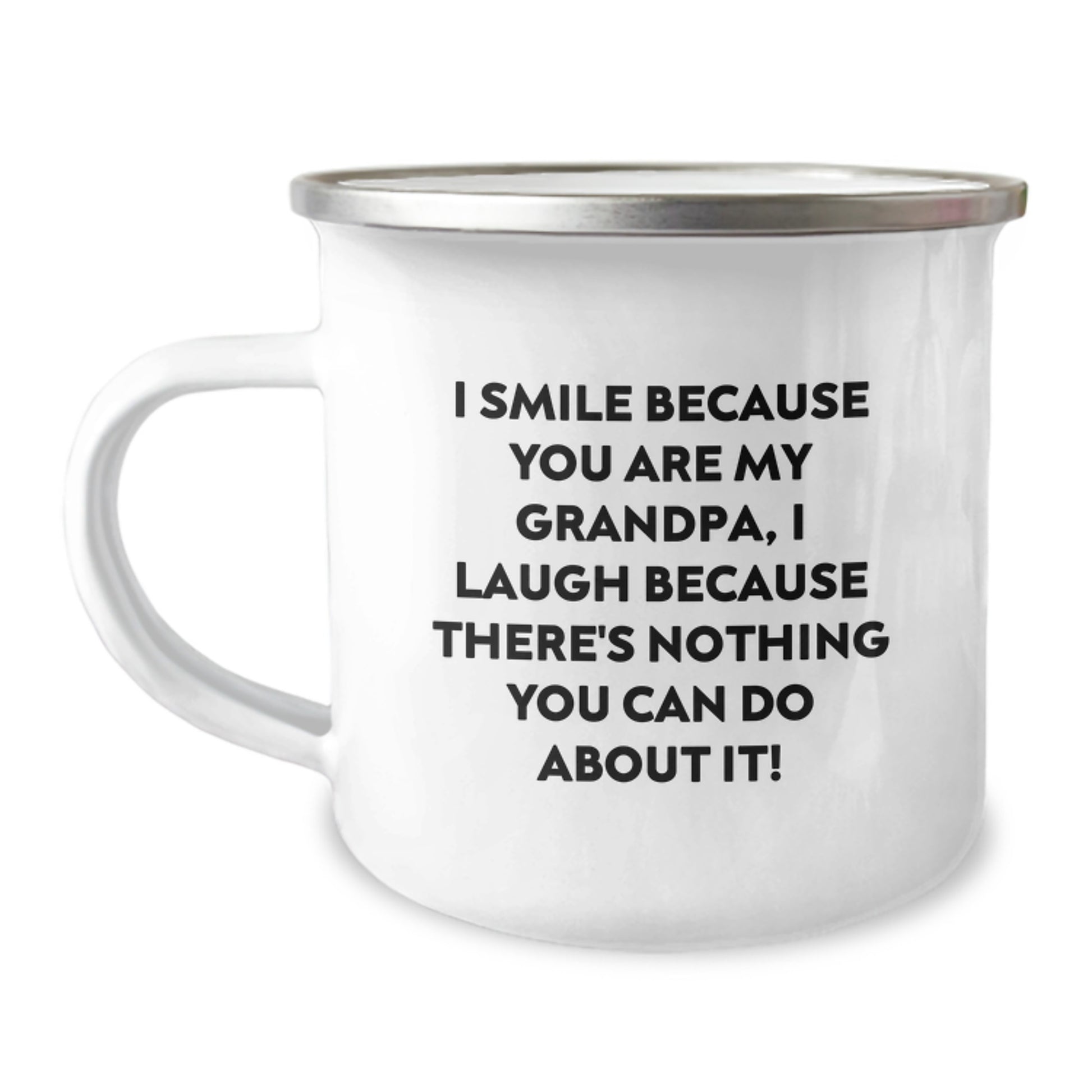 Funny Grandpa Gifts, I Smile Because You Are My Grandpa, Camping Mug for Birthday, Gifts from Family, Gifts for Grandpa - Image 1