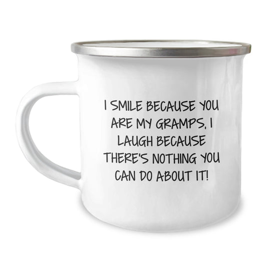 Gramps Gifts from Family - I Smile Because You Are My Gramps, Funny Camping Mug for Birthday, Gifts for Gramps, Men, or Women - Image 1