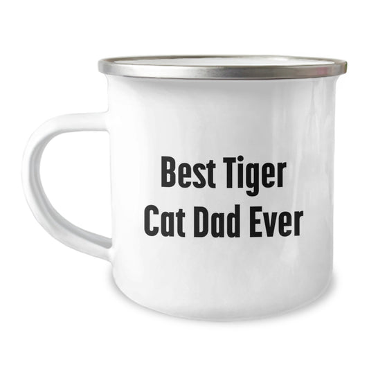 Tiger Cat Dad Gifts Funny Camping Mug, Gifts from Men to Tiger Cat Lovers on Birthday, Best Tiger Cat Dad Ever - Image 1