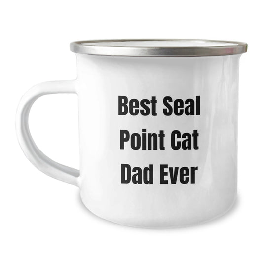 Funny Seal Point Cat Dad Gifts from Friends for Seal Point Cat Lovers - Best Seal Point Cat Dad Ever Birthday Unique Gifts in a Camping Mug - Image 1