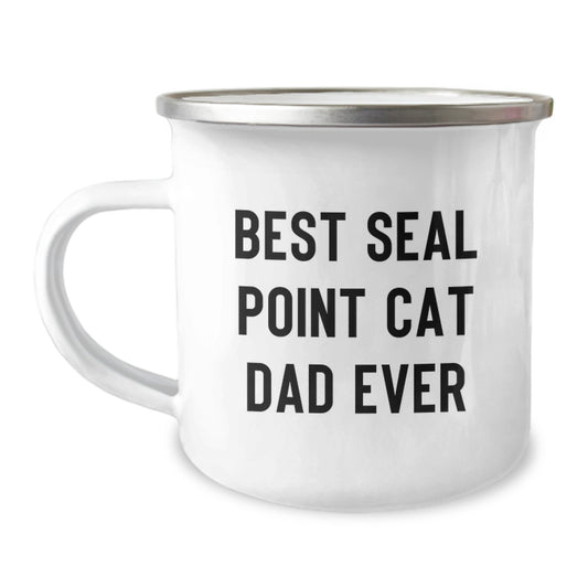 Funny Seal Point Cat Dad Ever Gifts from Friends and Family - Seal Point Cat Lover's Birthday Unique Gifts - Camping Mug for Seal Point Cat Enthusiasts - Image 1