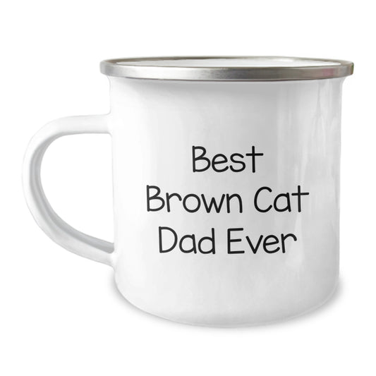 Funny Brown Cat Dad Gifts from Men to Friends, Unique Brown Cat Mug for Brown Cat Lovers on Birthday, 'Best Brown Cat Dad Ever' - Image 1