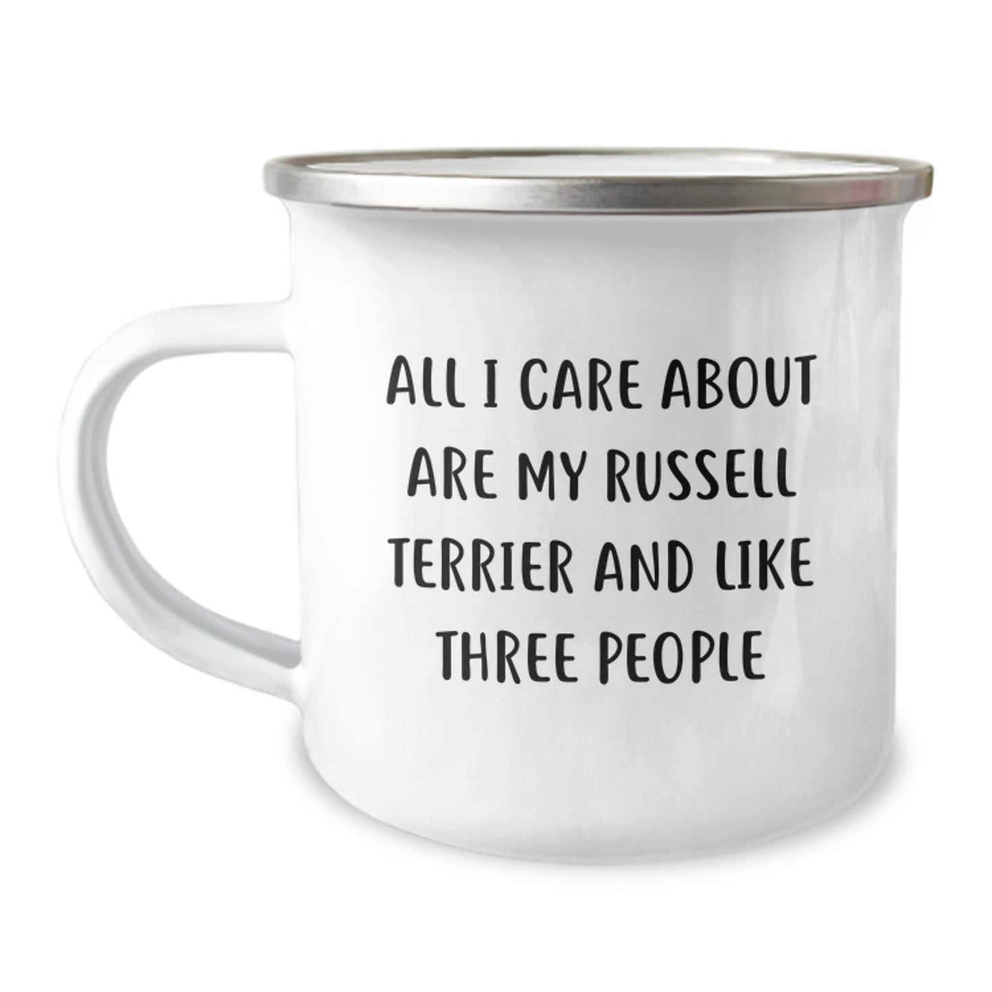 Russell Terrier Dog Lover's Funny Gifts from Friends for Birthday Camping Mug - 'All I Care About Are My Russell Terrier And Like Three People' - Unique Russell Terrier Dog Gifts for Men and Women - Image 1
