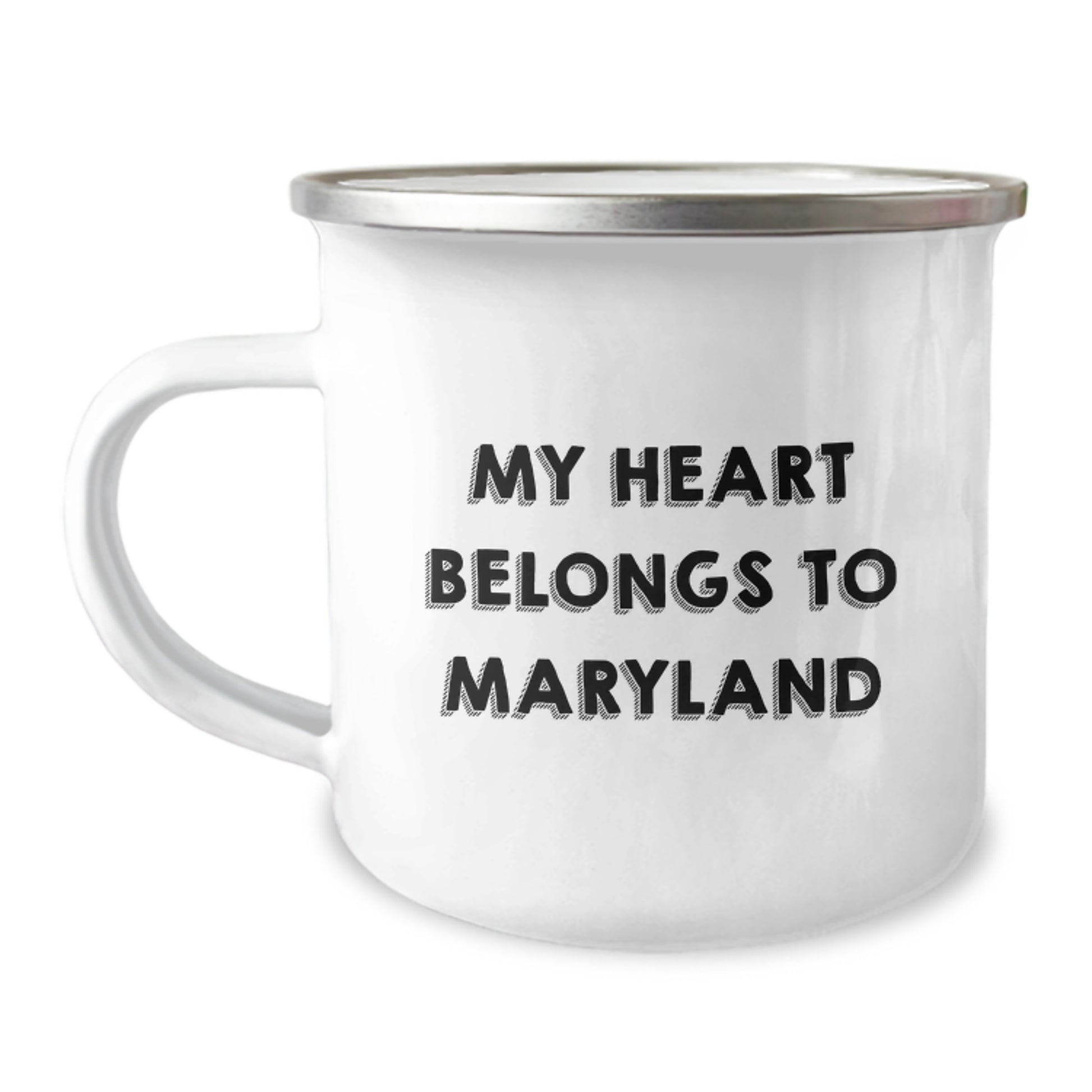 Maryland Lovers Camping Mug, Funny Quote 'My Heart Belongs To Maryland' Gifts for Friends from Family, Gifts for Women, Birthday Unique Gifts - Image 1