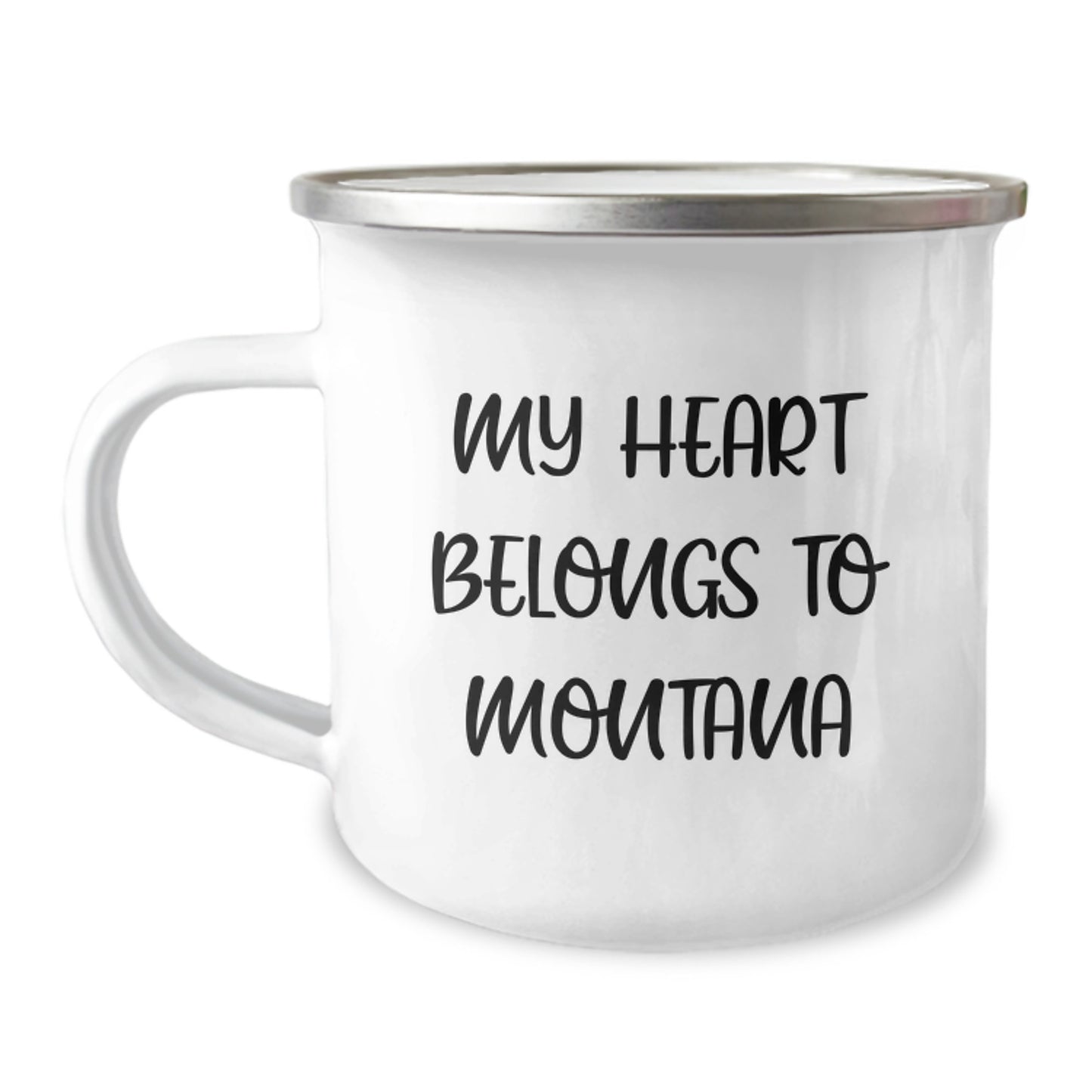 Montana Lovers' Funny Camping Mug Gifts from Friends to Family, 'My Heart Belongs To Montana' Quote, Perfect Birthday Unique Gifts - Image 1