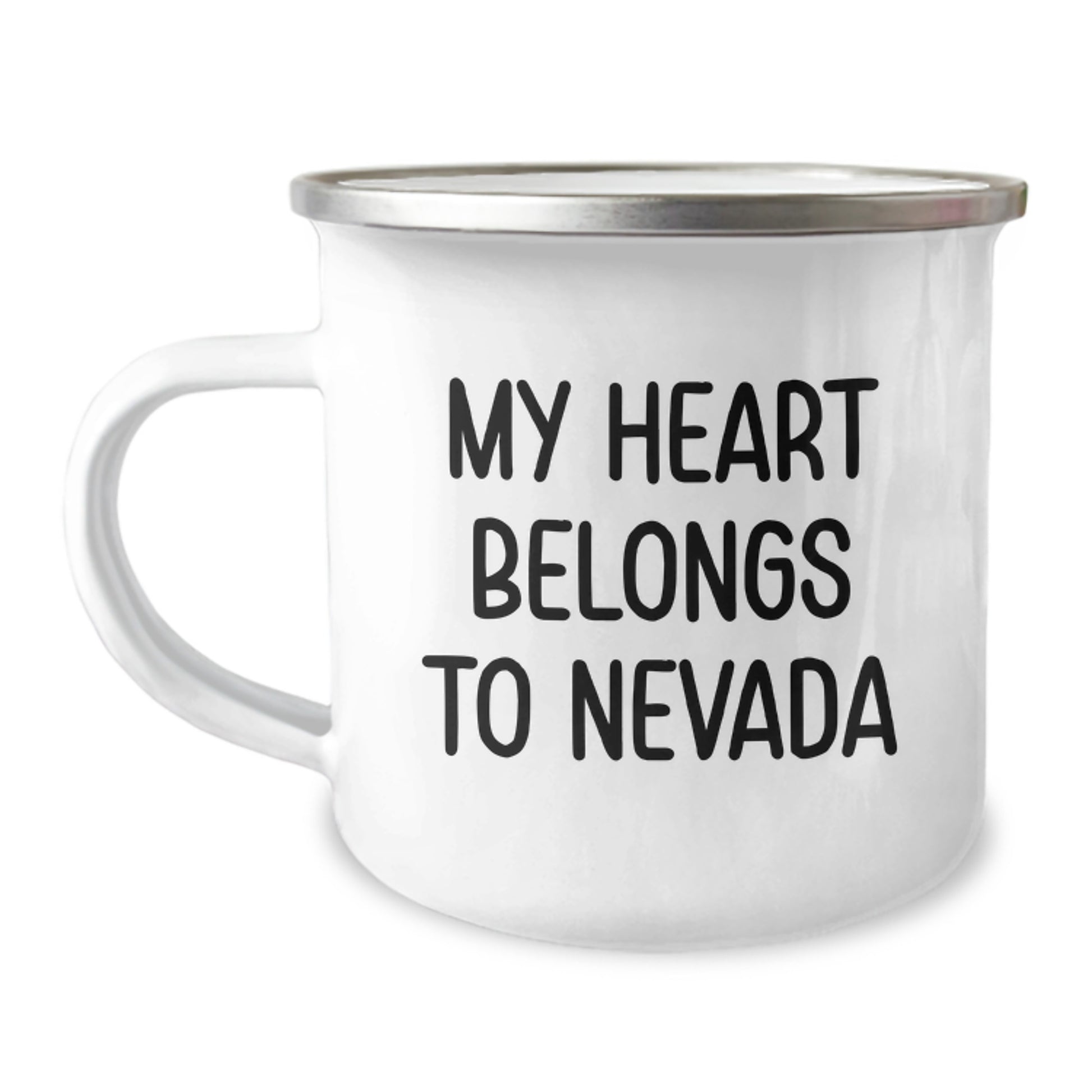 Funny Nevada Camping Mug Gifts for Friends from the Heart, 'My Heart Belongs To Nevada', Birthday Unique Gifts - Image 1