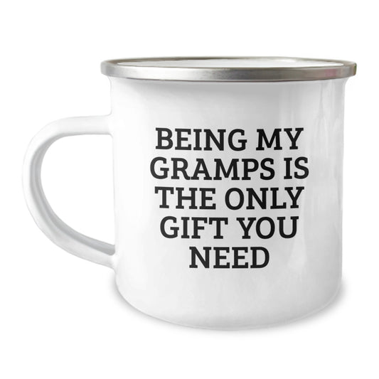 Funny Gramps Gifts from Family, Being My Gramps Is The Only Gift You Need Camping Mug for Graduation, Gifts for Gramps - Image 1
