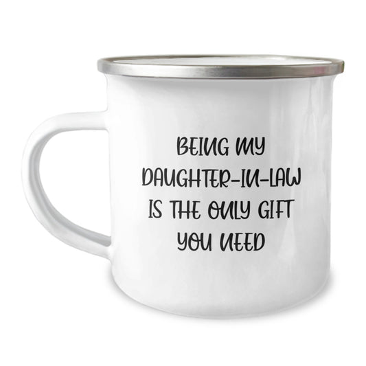 Funny Daughter-in-law Gift Ideas, Daughter-in-law Camping Mug Gifts from Men, Daughter-in-law is the Only Gift You Need, Funny Camping Mug for Daughter-in-law, Christmas Unique Gifts - Image 1