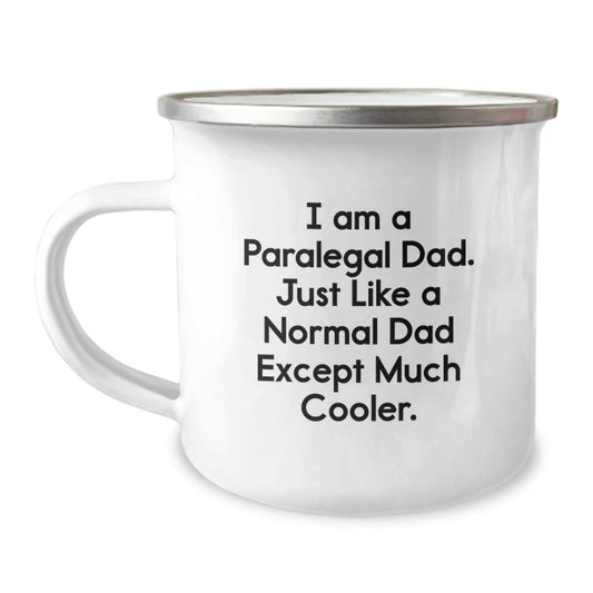 Paralegal Dad's Camping Mug, Funny Gift from Friends, Unique Graduation Gifts for Paralegal Men - Image 1