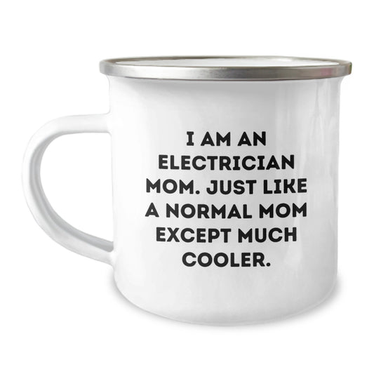 Electrician Mom's Fun Camping Mug, Unique Gifts for Electrician Friends, Birthday Presents from Family - Image 1