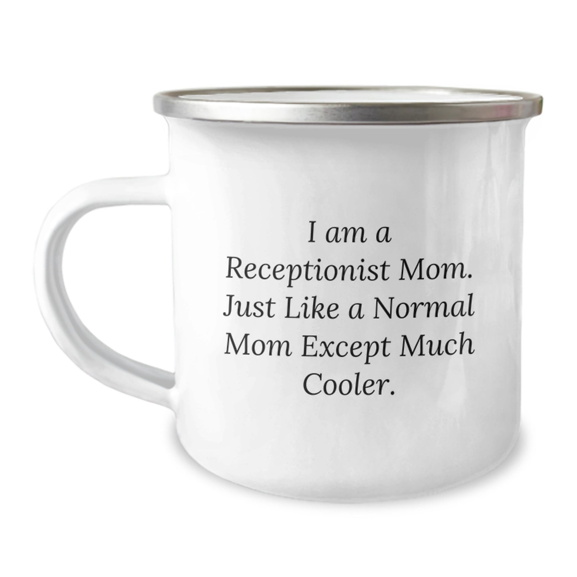 Funny Receptionist Gifts from Mom, Gifts for Receptionist Mom, Unique Birthday Unique Gifts, Camping Mug - Image 1