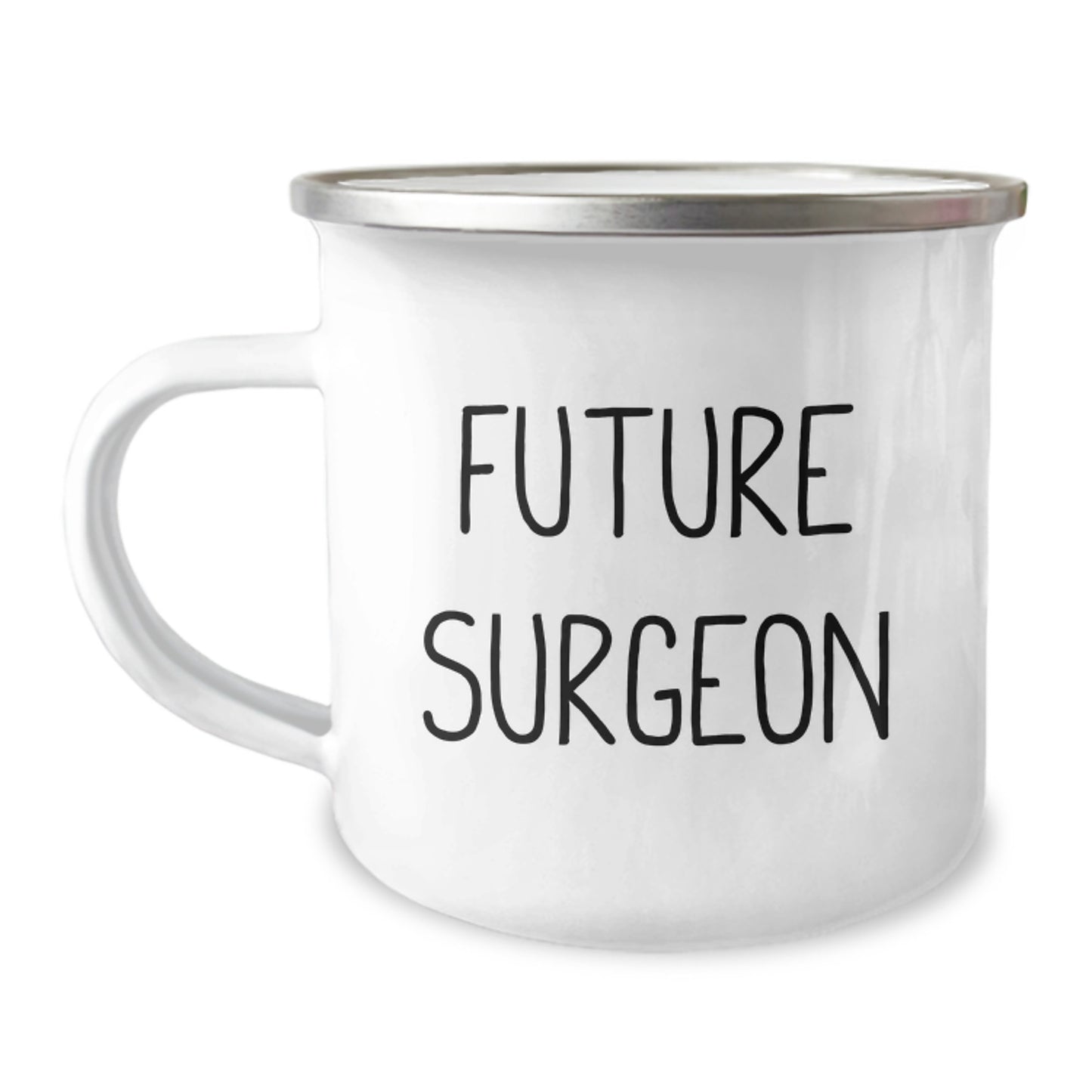 Funny Future Surgeon Gifts from Family, Unique Camping Mugs for Birthday, 'Future Surgeon' Quote, 12 oz Stainless Steel with Enamel Finish - Image 1