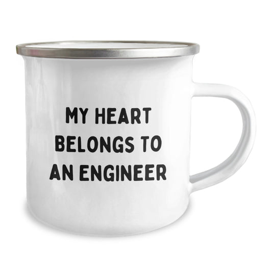 Gifts from Friends for the Engineer's Heart - My Heart Belongs To An Engineer, Funny Engineer Camping Mug, Graduation Unique Gifts - Image 2