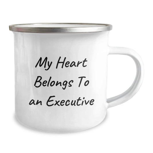 Executive Christmas Unique Gifts for Him - Funny Camping Mug Quote - Gifts from Friends - My Heart Belongs To An Executive - Image 2