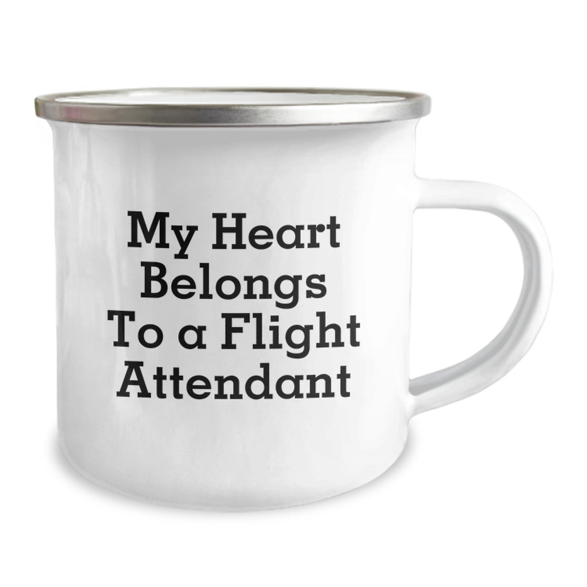 Funny Flight Attendant Gifts from Men for Flight Attendant Valentine's Unique Gifts Camping Mug - My Heart Belongs To A Flight Attendant - Image 2