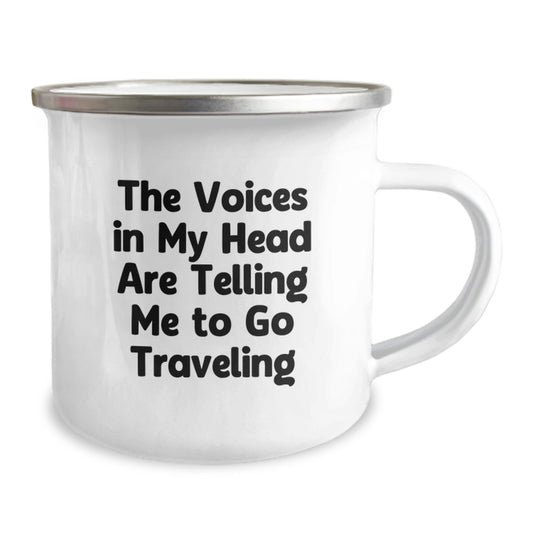 Funny Traveling Quote Gifts for Him - Stainless Steel Camping Mug with Enamel Finish, Perfect for Christmas - Image 2