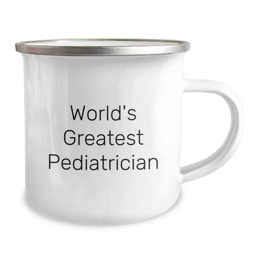 Greatest Pediatrician Christmas Unique Gifts from Friends and Family, Funny Quote Camping Mug for Men and Women, Stainless Steel with Enamel Finish - Image 2