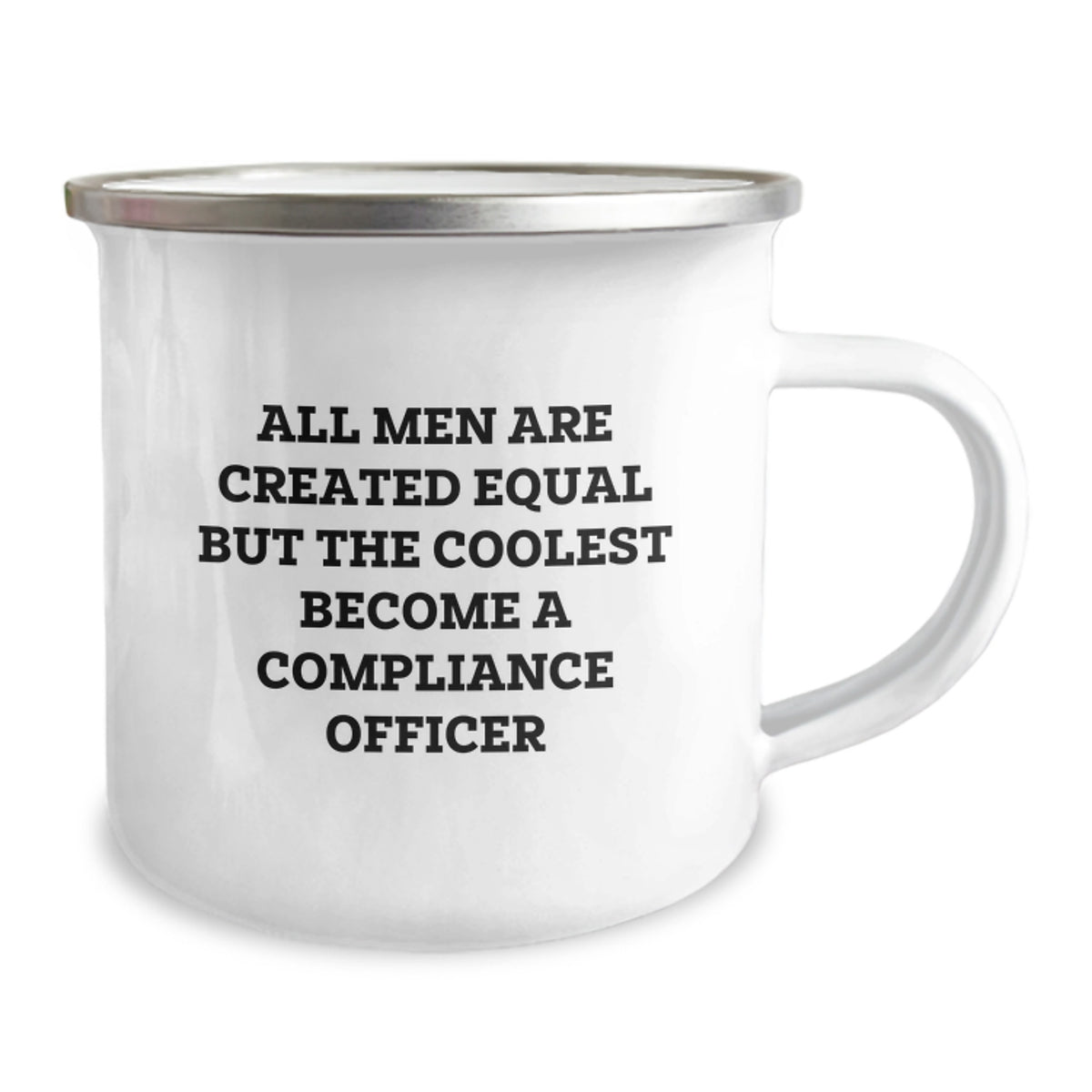 Funny Compliance Officer Gifts for Valentine's - 'All Men Are Created Equal But The Coolest Become A Compliance Officer' Camping Mug for Him, Her, Friends, Coworkers, Family - Image 2