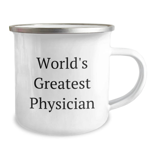 Funny Gifts from Friends for Physician Camping Mug, World's Greatest Physician Quote, Valentine's Unique Gifts for Him - Image 2