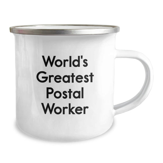 Gifts from Friends and Family for the World's Greatest Postal Worker Camping Mug with Funny Quote for Valentine's Unique Gifts - Image 2