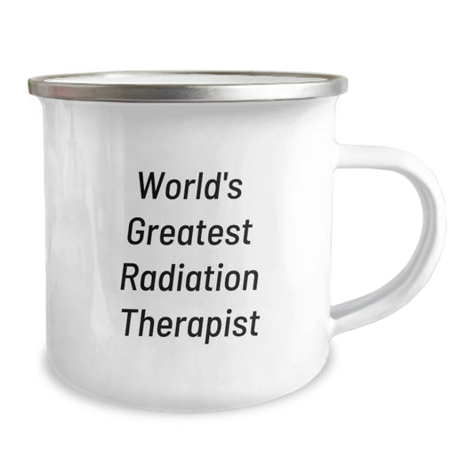 Funny Radiation Therapist Gifts from Friends for Men - 'World's Greatest Radiation Therapist' Camping Mug, Birthday Unique Gifts - Image 2