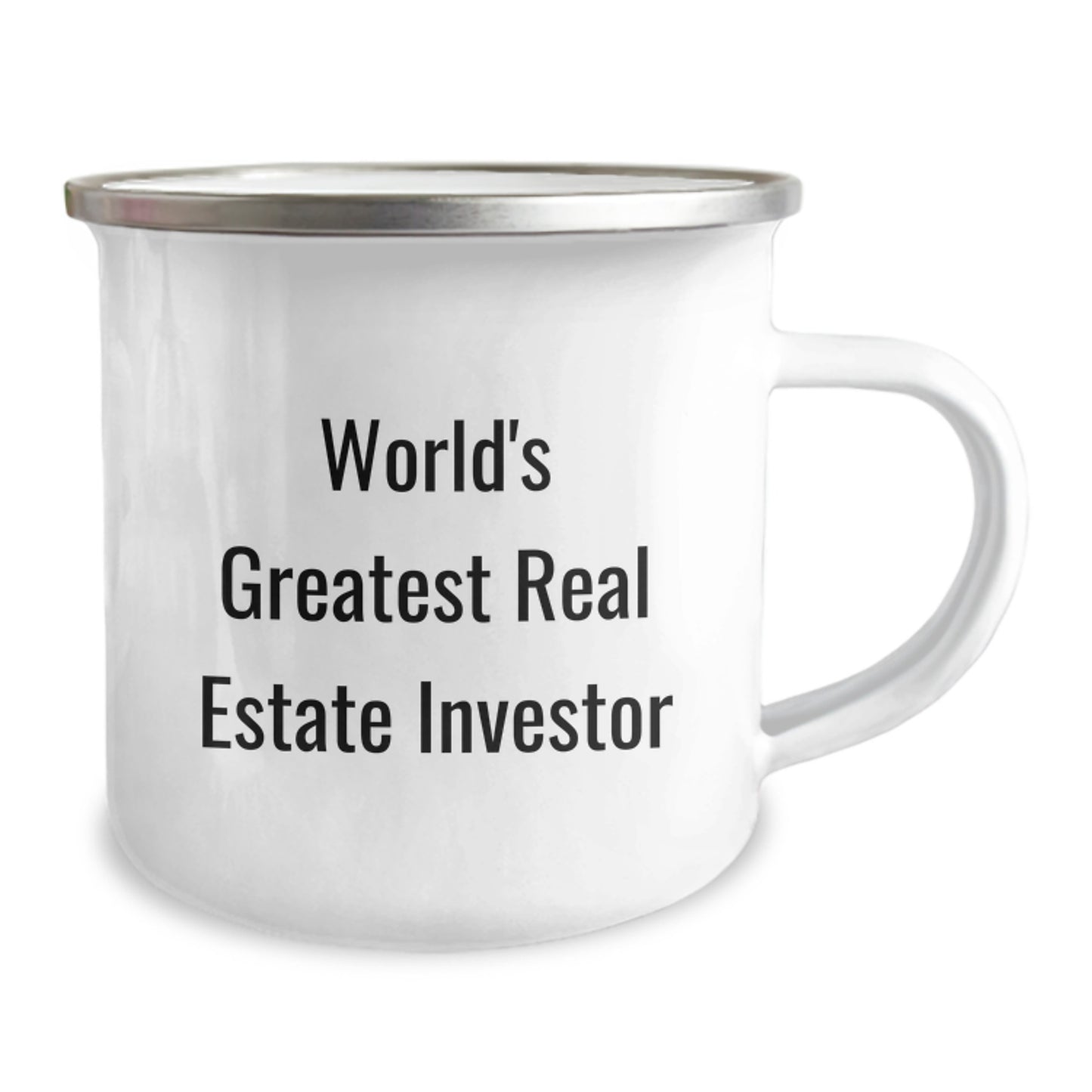 Unique Gifts for Real Estate Investor Friends, Funny Quote World's Greatest Real Estate Investor Camping Mug, Perfect for Christmas - Image 2