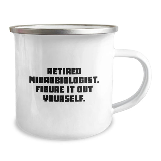 Funny Microbiologist Gifts for Men, Unique Camping Mug, Retired Microbiologist Quote: 'Figure It Out Yourself' - Gifts from Friends, Family and Coworkers - Image 2