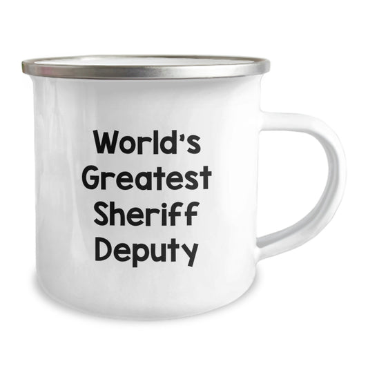 Gifts from Family for Sheriff Deputy, World's Greatest Sheriff Deputy Funny Quote, Camping Mug for Sheriff Deputy Graduation Unique Gifts - Image 2