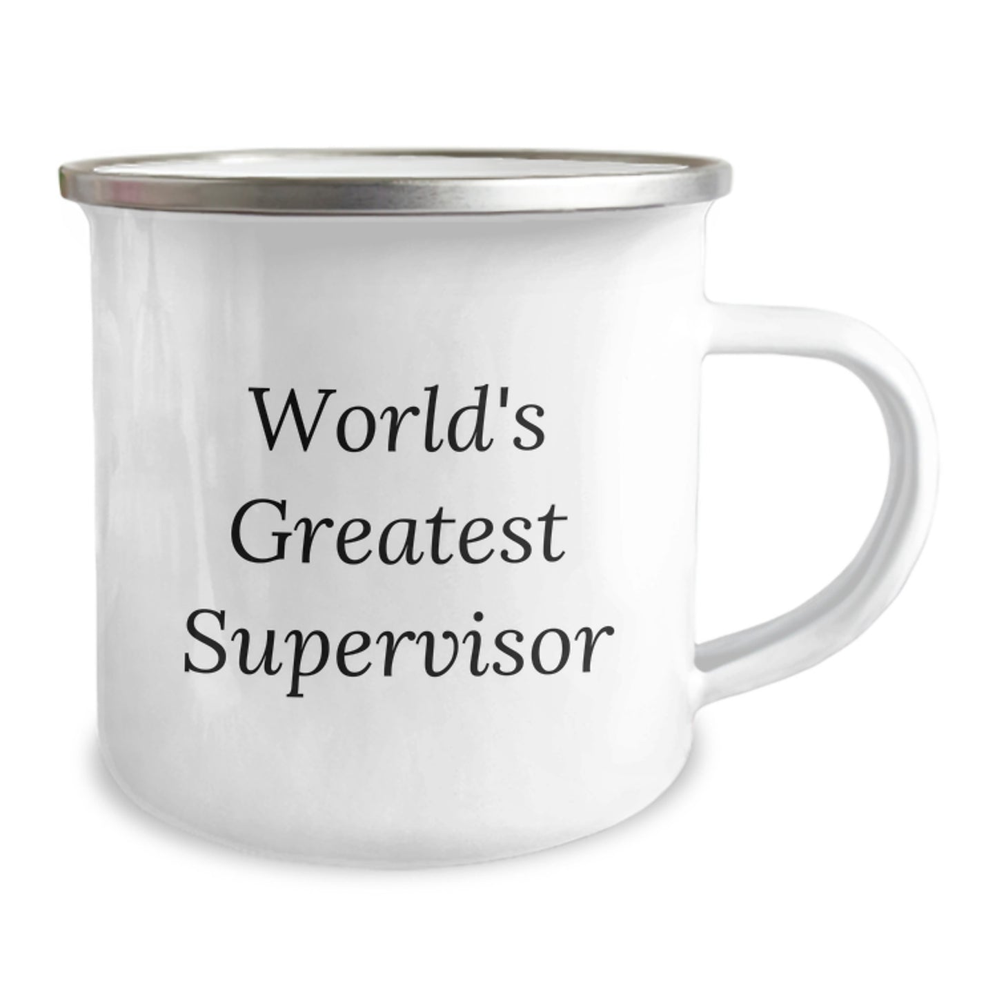 Gifts from Friends and Family for the World's Greatest Supervisor - Funny Camping Mug, Stainless Steel with Enamel Finish, 12 oz Capacity - Birthday Unique Gifts - Image 2