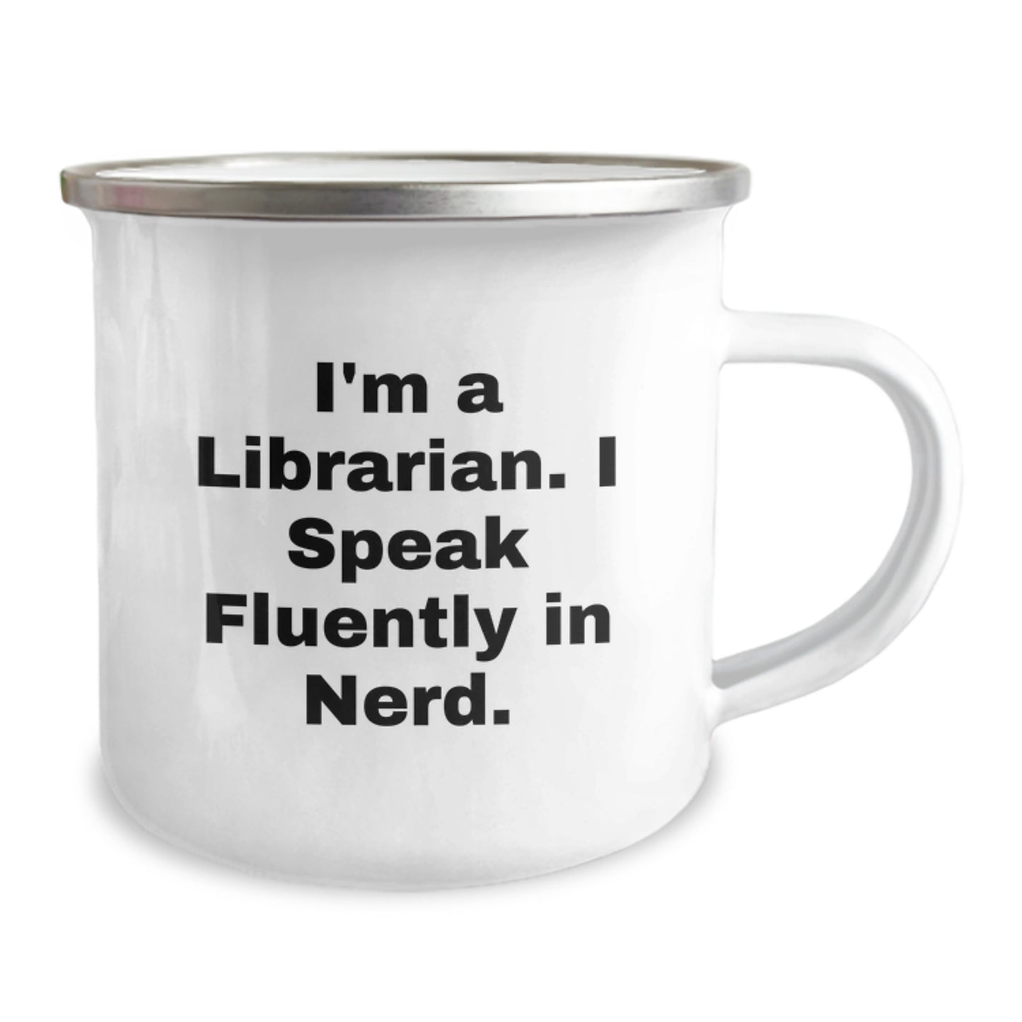 Librarian Gifts from Friends - Funny Quote - Camping Mug for Librarians - Unique Graduation Gifts for Men Women Coworkers - I'm A Librarian I Speak Fluently In genius - Image 2