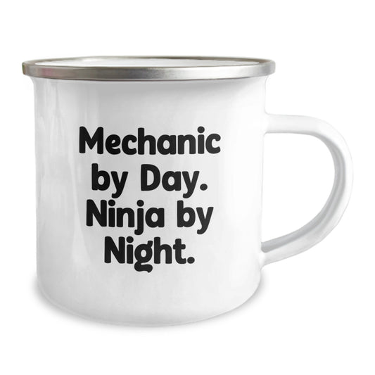 Funny Mechanic Gifts for Men - Mechanic By Day. Ninja By Night. Camping Mug, Perfect for Christmas Unique Gifts from Friends to Family - Mechanic Lovers - Image 2