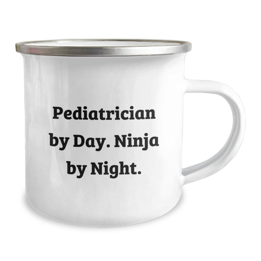 Funny Pediatrician Gifts from Friends for Men, Unique Camping Mug for Pediatrician By Day. Ninja By Night. Graduation Unique Gifts - Image 2