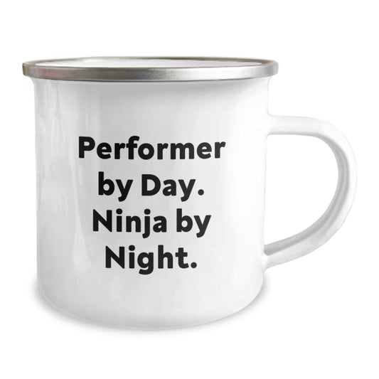 Funny Performer Gifts for Men, Women, Friends - 'Performer By Day. Ninja By Night.' Camping Mug, Perfect Graduation Unique Gifts from Family - Image 2