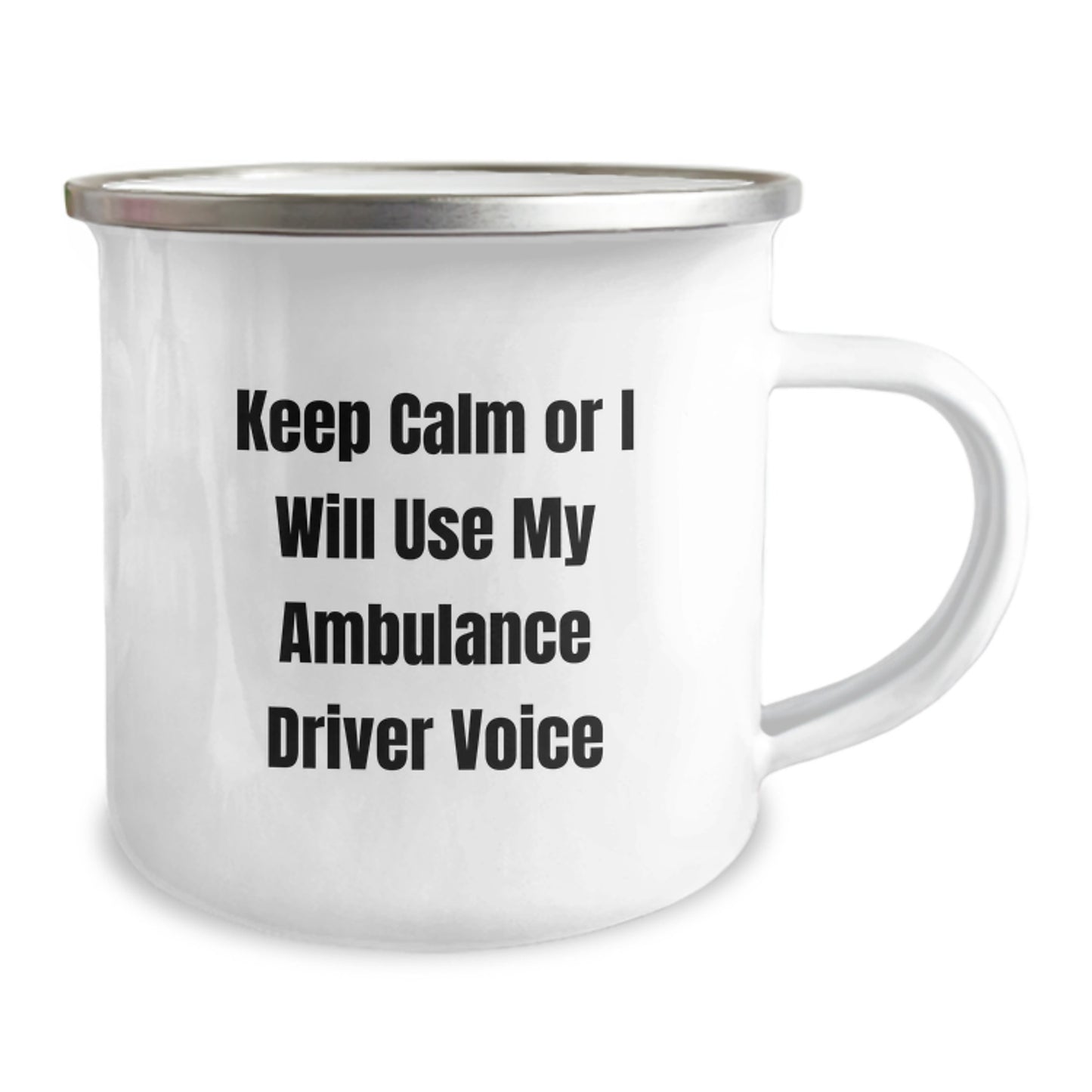 Funny Ambulance Driver Gifts from Friends for Ambulance Driver - Keep Calm Or I Will Use My Ambulance Driver Voice Christmas Unique Mugs for Ambulance Driver - Image 2