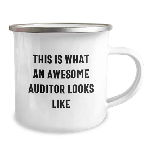 Funny Auditor Gifts from Friends for Graduation, This Is What An Awesome Auditor Looks Like Camping Mug, 12 oz Stainless Steel with Enamel Finish - Image 2
