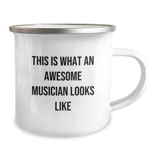 Funny Musician Gifts for Men Graduation Unique Camping Mug from Friends - 'This Is What An Awesome Musician Looks Like' - Image 2