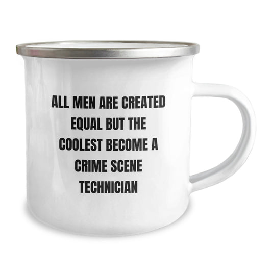 Crime Scene Tech Gifts for Him or Her, Funny Camping Mug - 'All Men Are Created Equal But The Coolest Become A Crime Scene Technician', Birthday Unique Gifts from Friends or Family - Image 2