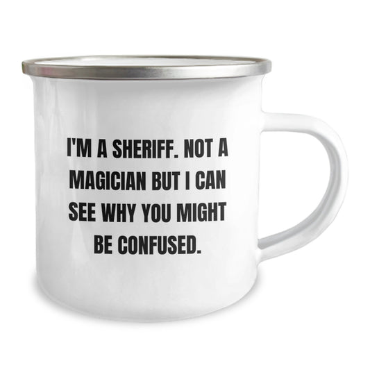 Sheriff Camping Mug Gifts from Friends and Family to Graduation Unique Mugs for Sheriff with Funny Quote - Image 2
