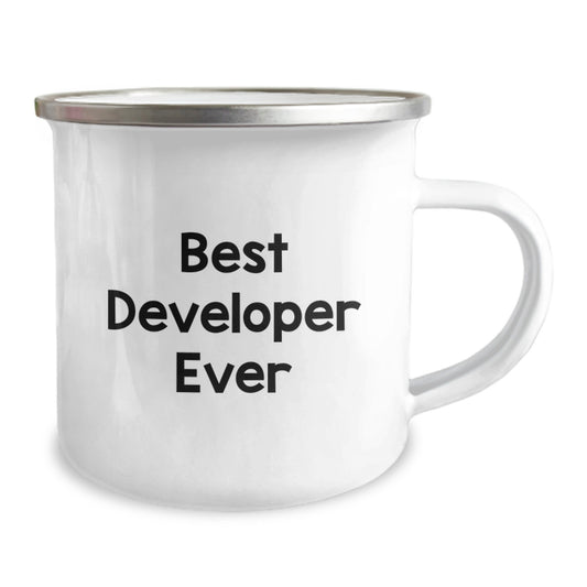 Funny Developer Gifts from Friends for Best Developer Ever Graduation Unique Gifts, Camping Mug for Men, Cute Quote, 12 oz Stainless Steel with Enamel Finish - Image 2