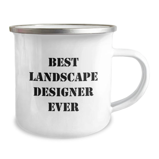 Funny Landscape Designer Gifts from Friends, 'Best Landscape Designer Ever' Camping Mug for Birthday, Perfect for Men or Women, 12 oz Stainless Steel with Enamel Finish - Image 2