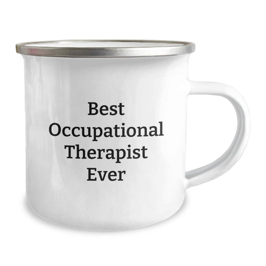 Funny Occupational Therapist Gifts from Friends, Best Occupational Therapist Ever Enamel Camping Mug, Unique Birthday Presents for Occupational Therapist, 12 Oz Stainless Steel - Image 2