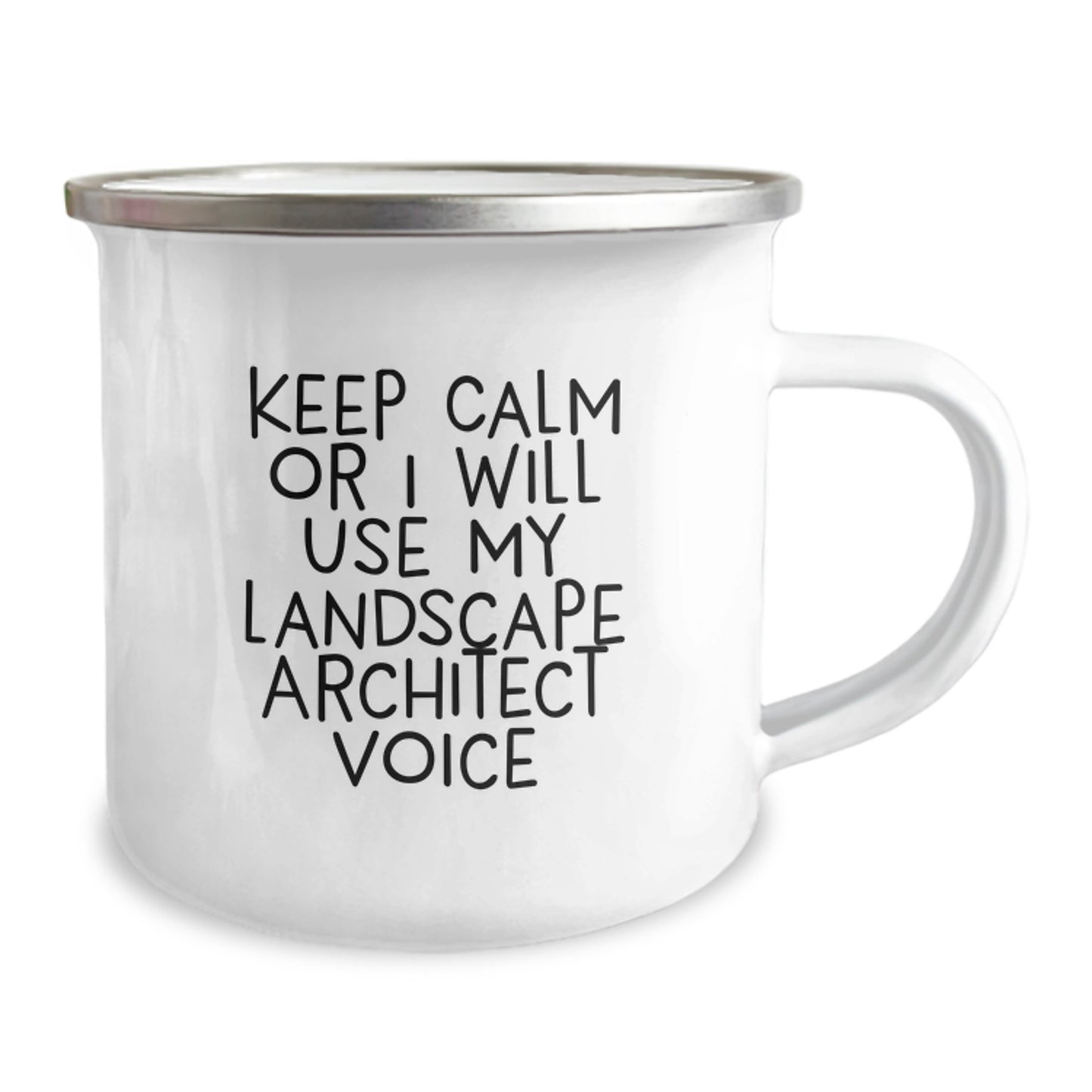 Landscape Architect Humor Gifts from Friends for Birthday, Keep Calm Or I Will Use My Landscape Architect Voice Camping Mug, Funny Quote - Image 2