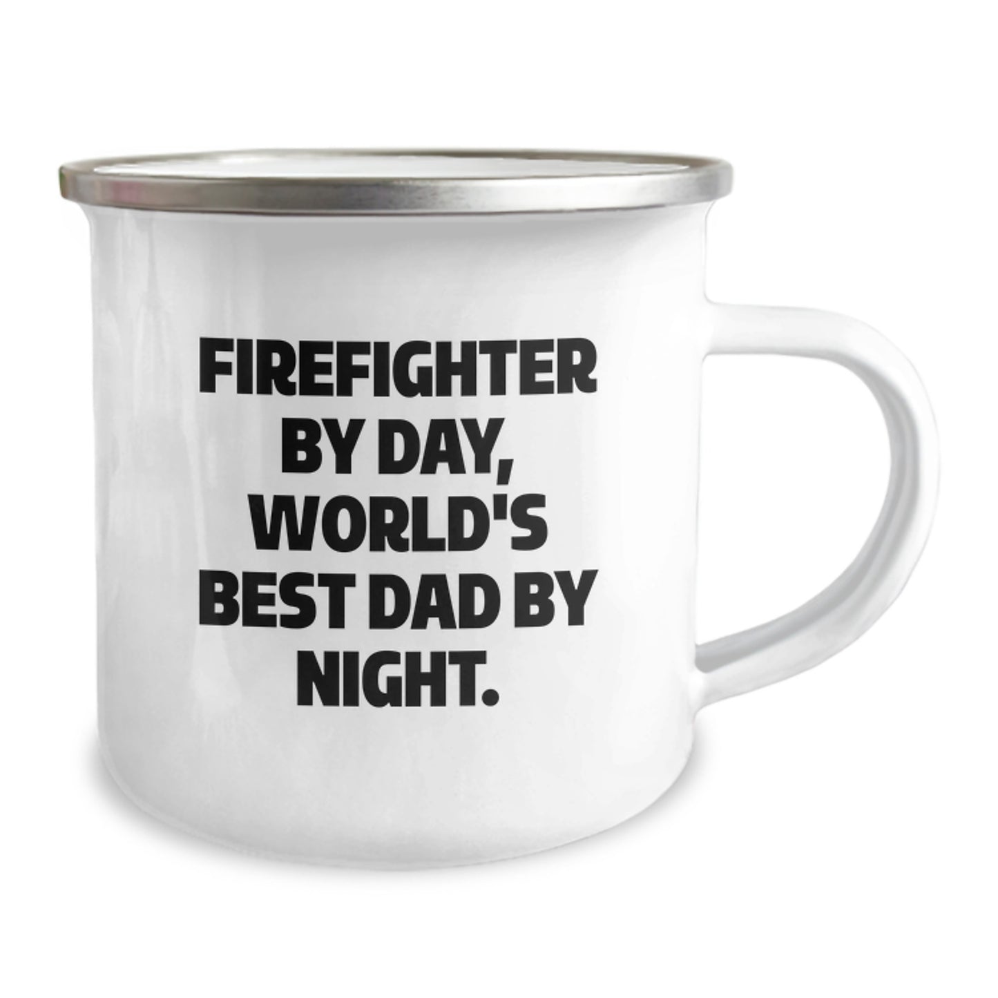 Firefighter Gifts from Family, Funny Firefighter By Day World's Best Dad, Camping Mug for Birthday - Image 2