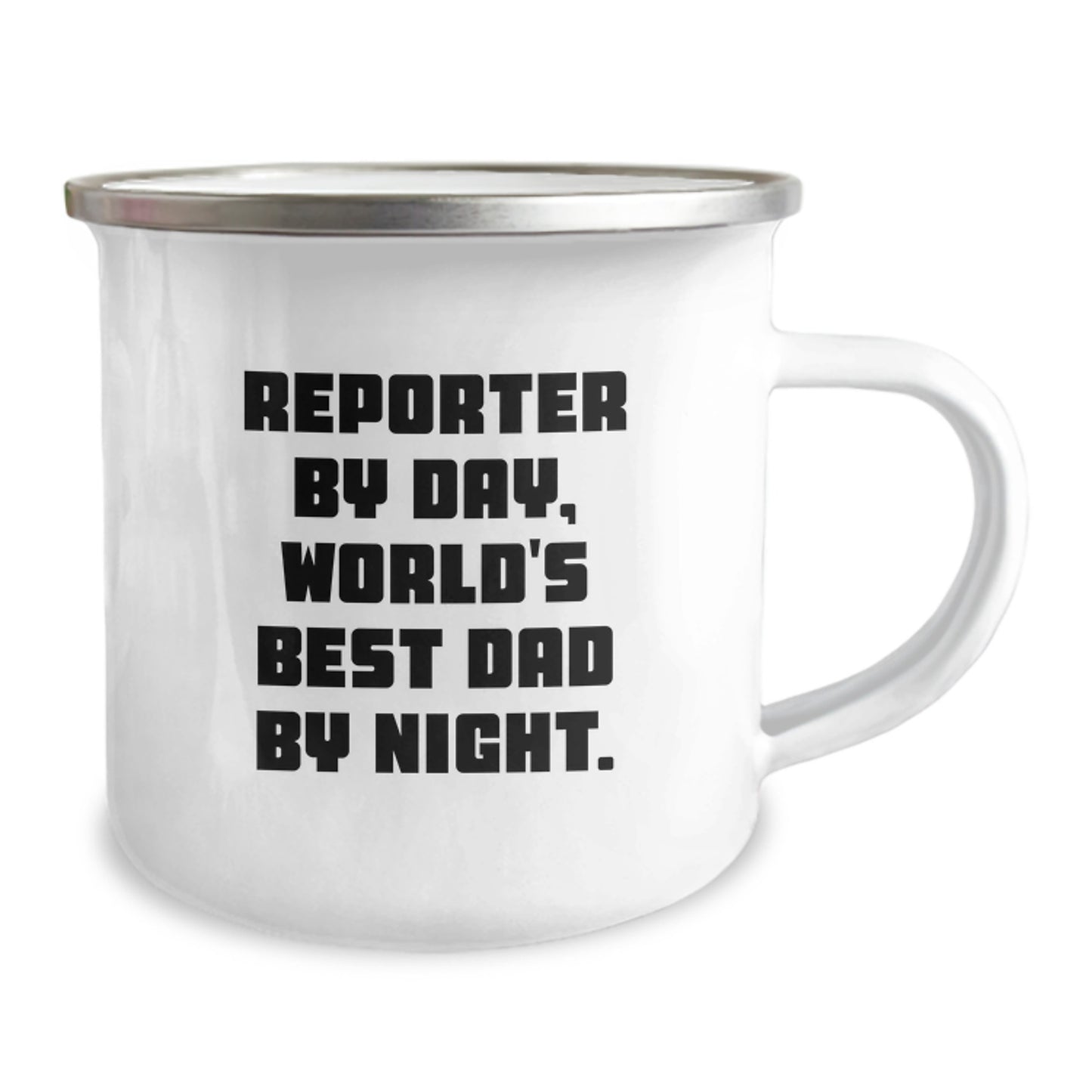 Gifts for Reporter Men Funny Camping Mug - Reporter By Day, World's Best Dad By Night. Christmas Unique Gifts - Image 2